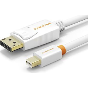 CABLETIME καλώδιο Mini DisplayPort σε DisplayPort AV588, 4K, 1.8, λευκό | 5210131038710