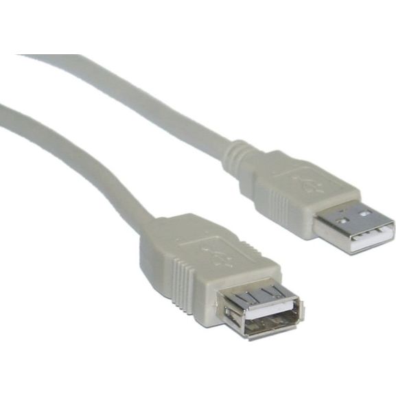 POWERTECH Καλώδιο USB 2.0 σε USB female, 1.5m, γκρι CAB-U076