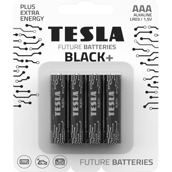 Μπαταρίες | Tesla Batteries | BLACK+ | Μέγεθος AAA | LR03 | 4 Τμχ. | Aλκαλική